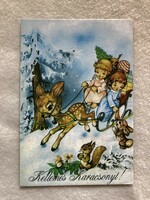 Régi Karácsonyi képeslap, postatiszta