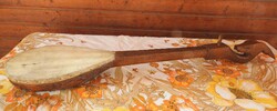 Large hand - carved folk instrument - chamois with chamois head