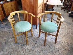 Art deco vintage kárpitozott íves karfás régi szék