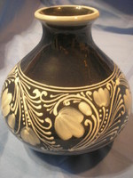 N 16 antique bozsik kalmán vase with markings, bright glaze, 15 cm on the mouth, with small light scratches for sale