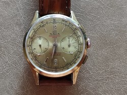 18 Karat Gold Nava Chronographe Suisse Incabloc Pocket Watch