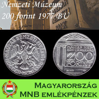 Magyar Nemzeti Múzeum ezüst 200 forint 1977 BU
