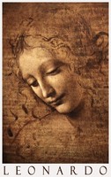 Leonardo da Vinci La Scapigliata, A kócos hölgy 1506, festmény vázlat művészeti plakátja női portré