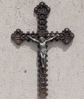 Large antique cast iron chapel with cross crucifix 200 years old