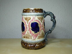 Rare slag memorial jug steidl znaim ceramic late 1800s - no minimum price for 1 forint!