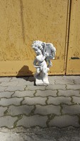 Little boy with harp, putto, outdoor, garden concrete or stone sculpture 50 cm.