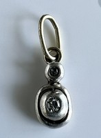 114T. About 1 forint! Antique button accant diamond gold (0.8 g) pendant in silver socket.