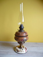 Antik Steidl Znaim fajansz petróleum lámpa