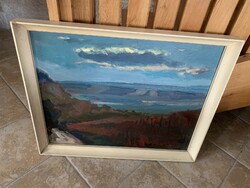 Leárazás Bodor Aladár Szőlőhegyen festmény impozáns nagy 80 x 65 cm