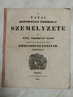 " A PÁPAI REFORMÁLT FŐISKOLA".... 1842
