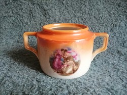 Zsolnay porcelain sugar bowl with a mythological scene (24/d)