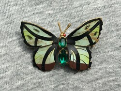 Pillangó bross zöld kövekkel