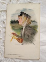 Antik Reinthal USA művészlap/képeslap hölgy a volán mögött 1910-es évek