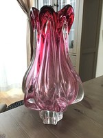 Régi Cseh Josef Hospodka kézműves kristály üveg váza