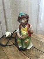 Régi porcelán süni asztali lámpa