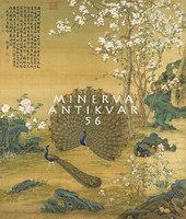 18. századi kínai selyem festmény reprint nyomata, páva kakas farok toll fehér magnólia virág rózsa
