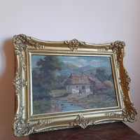 Béla Barsi oil on canvas painting - beautiful frame