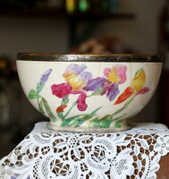 Franz anton mehlem bonn antique, hand painted, faience centerpiece, fruit bowl, serving