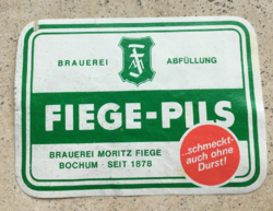 Moritz Fiege-Pils régi sörös üveg címke