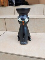 Craft ceramic kitten cat in candle candle holder