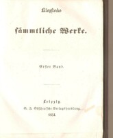 Klopstock, Friedrich Gottlieb: Sämtliche Werke  1854