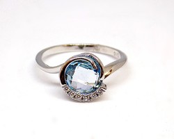 White gold ring with blue topaz (zal-au108320)