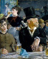 Manet - in cafe - canvas reprint on blindfold