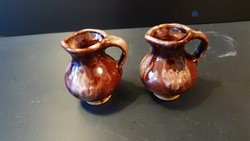 2 pcs. Small, bright, glazed ceramic jug and jug.