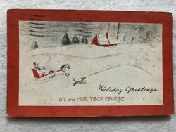 Antik Karácsonyi képeslap - U.S.A.