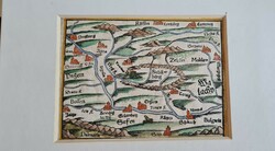 1575 Sebastian Munster Cosmographia Magyarország térkép Szerbia Románia Szarmácia Szarmácia