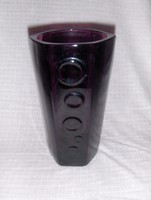 Retro lila üveg váza 17 cm (3/d)