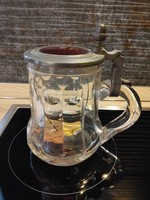 Beer mug with lid - repaired