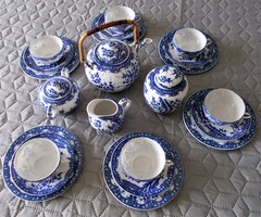 Japán, Nippon, tojáshéj porcelán reggeliző/ teás/kávés készlet 27 db-os
