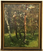 Ferenc Pogány (1886 - 1930) forest interior 1911 c. Painting with original guarantee!