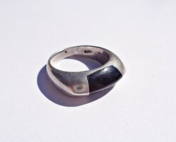 Onix kő berakásos ezüst gyűrű