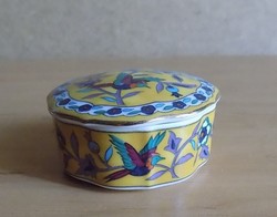 Chokin porcelain gilded jewelry holder with hummingbird pattern dia. 5 cm, core 2.5 cm (1 / p)