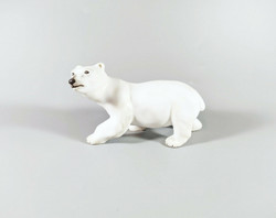 Herend, cub polar bear 14 cm hand-painted porcelain figurine mcd, flawless! (J070)