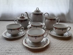 Csehszlovák teás készlet 4 csészével és aljjal