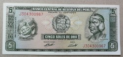 Peru 5 Soles 1974 Unc-