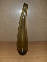 Egyszálas barna üveg váza 34 cm (7/d)