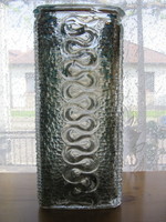 Retro oberglas pressed glass column vase