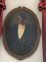 Oval image 1927 woman portrait 123 cm x 92 cm