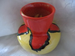 Retro sárga-piros váza