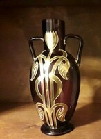 Art Nouveau glass vase.