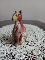 Cat figure carved from minerals