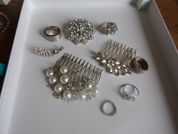Rhinestone hairpins-rings - for weddings, engagements