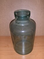 Antik halványzöld befőttes dunsztos üveg 30 cm magas (g)