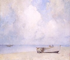 Emil Carlsen - the fishing boat - canvas reprint on blindfold