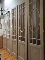 Antique Art Nouveau doors 2 sets (1 piece 3-piece accordion, 1 piece 2-leaf) 1900s