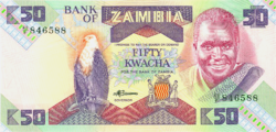Zambia 50 Kwacha 1986-1988 UNC